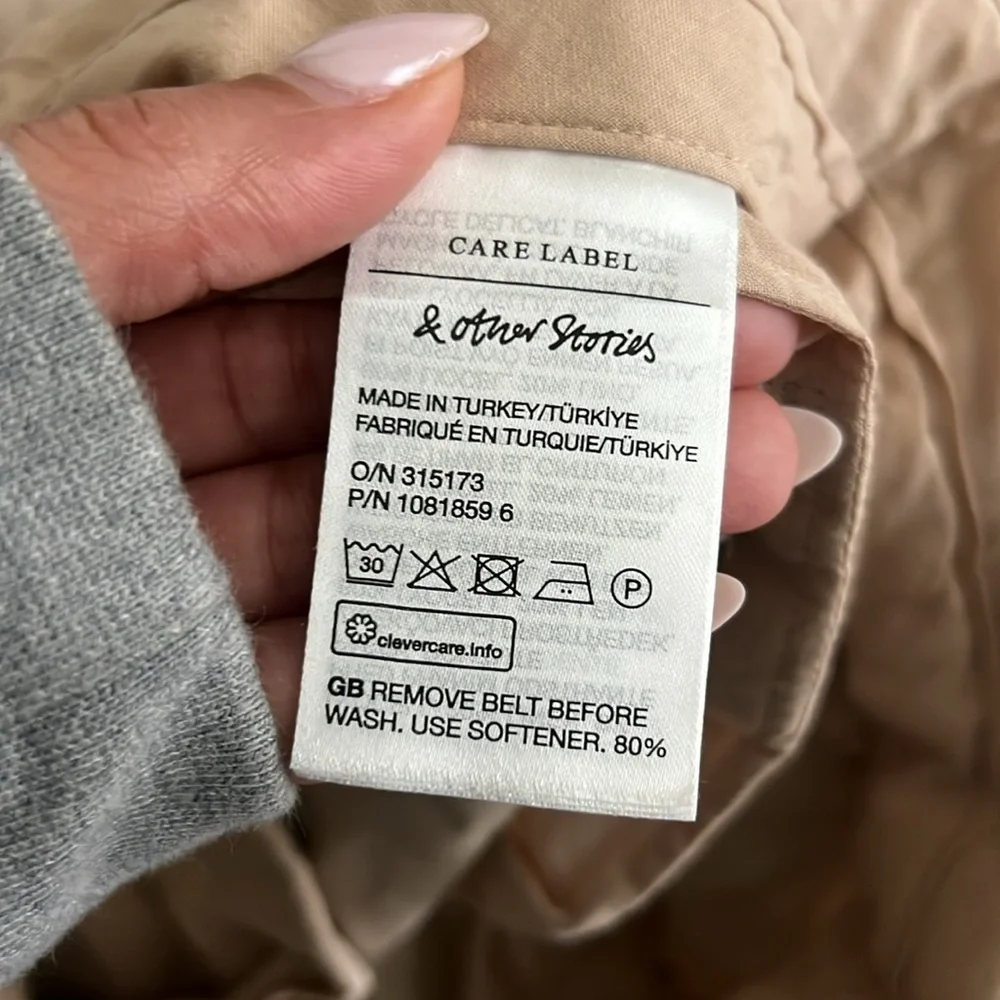 & Other Stories Khaki Pants with Belt - Picture 8 of 9